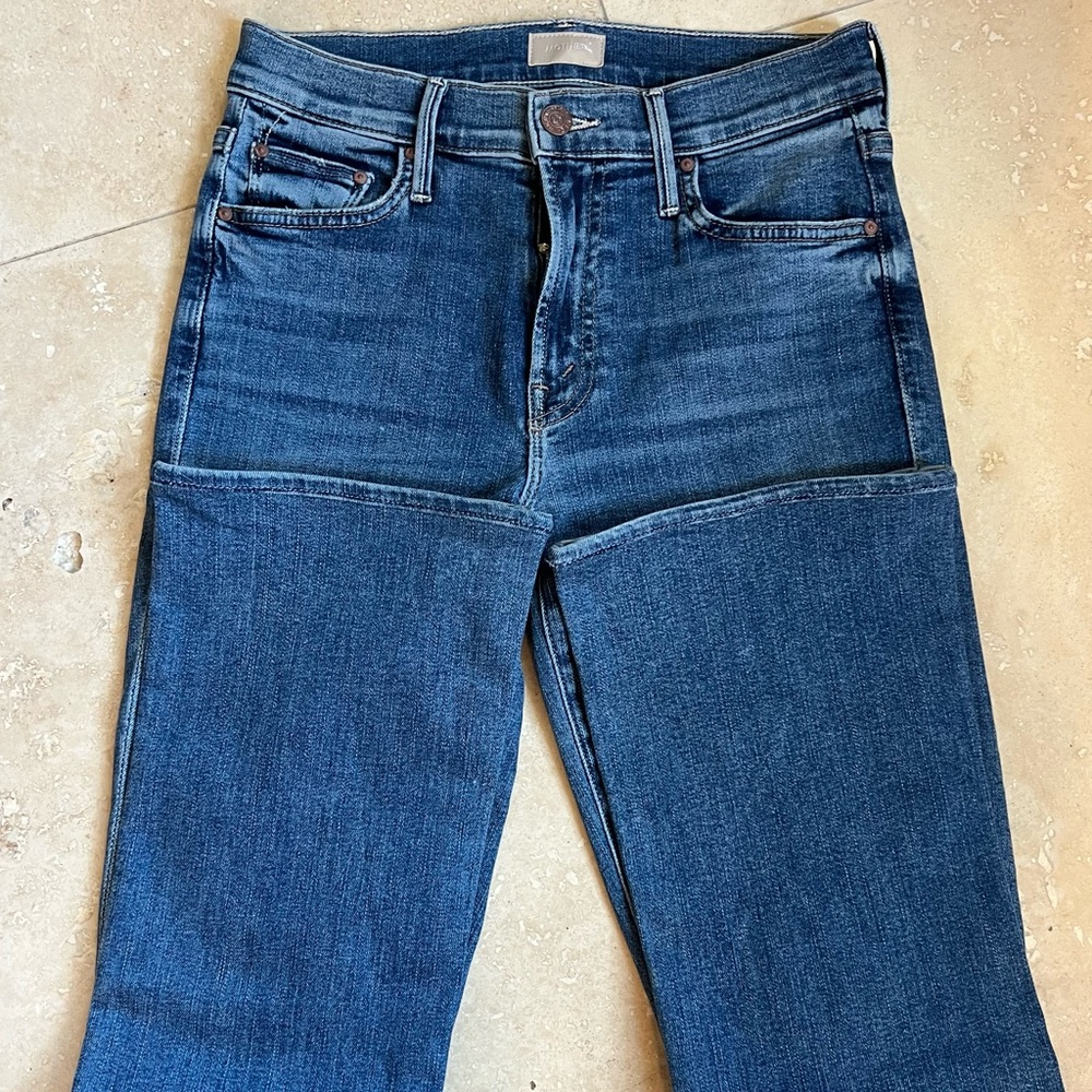 Mother Women's The Outside Mid Rise Bootcut Jeans  in Dark And Stormy Night